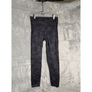 Spanx Seamless Leggings Black Camo High Waisted Womens 1X